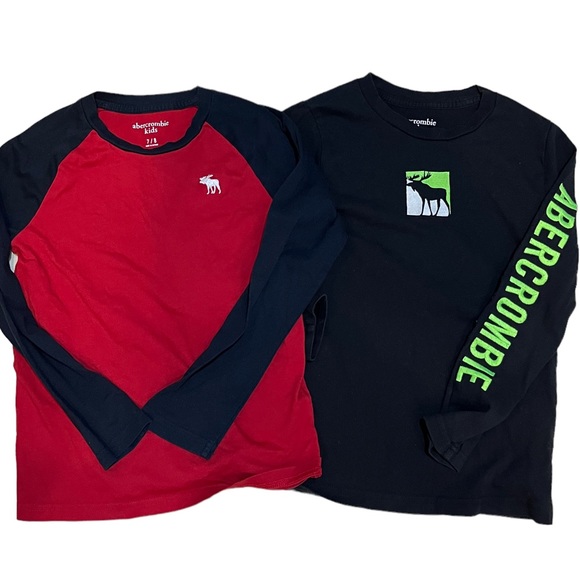 abercrombie kids Other - Abercrombie & Fitch Kids 2 (Two) Boys Long Sleeve Tees Red and Black Sz 7/8